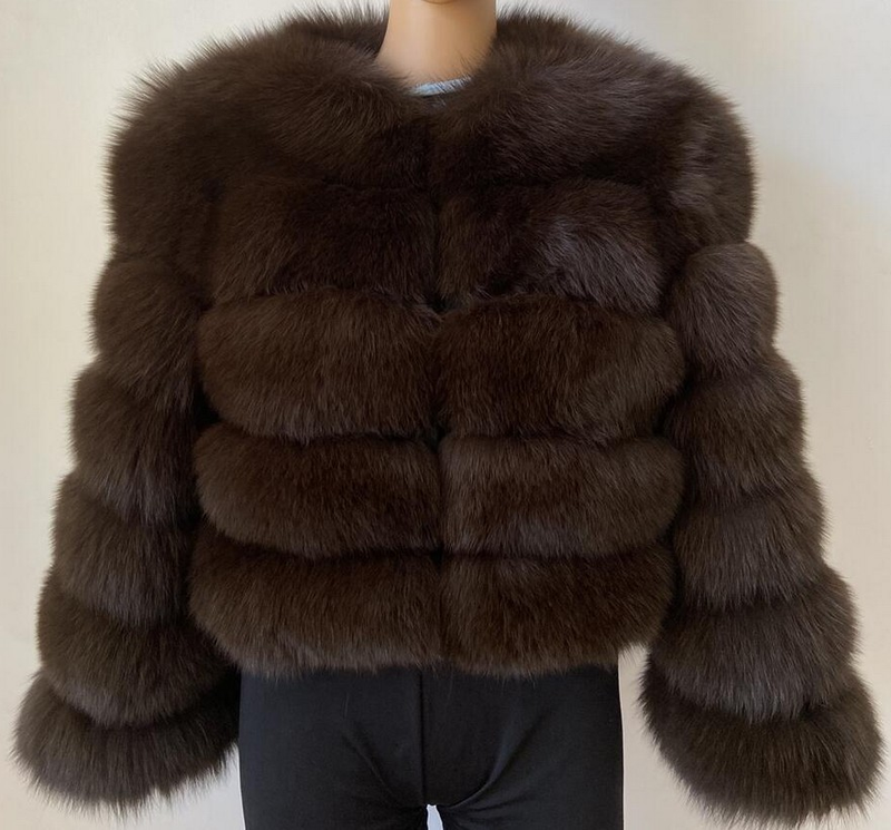 Women's Fur Coat Imitation Fox Fur Splicing Winter Thickened Warm Long-sleeved Short Fur Coat_autovado.com