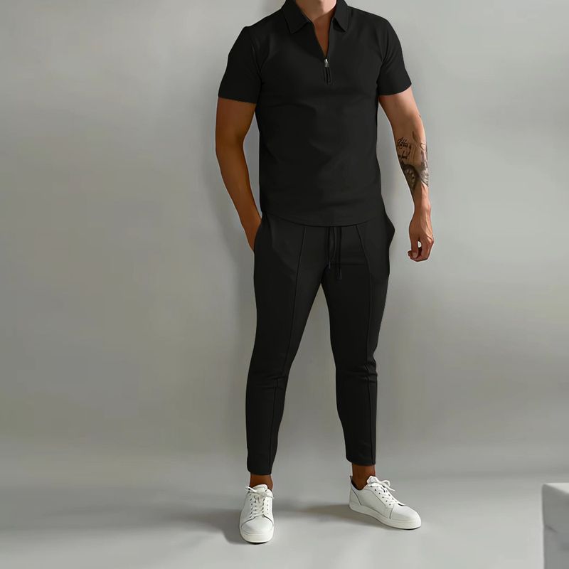 Men's Basic Solid Color Casual Sports Suit_autovado.com