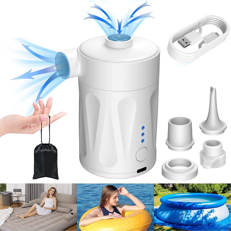 Inflatable Pump Portable Battery Pump Outdoor Wireless Swimming Pool Inflatable Boat Inflatable Bed Vacuum Compression Bag Air Pump_autovado.com