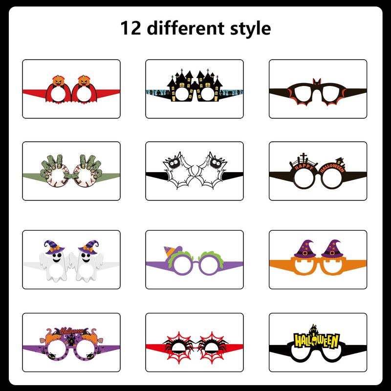 Unisex Halloween party funny glasses children's photo props holiday party decorative paper glasses._autovado.com