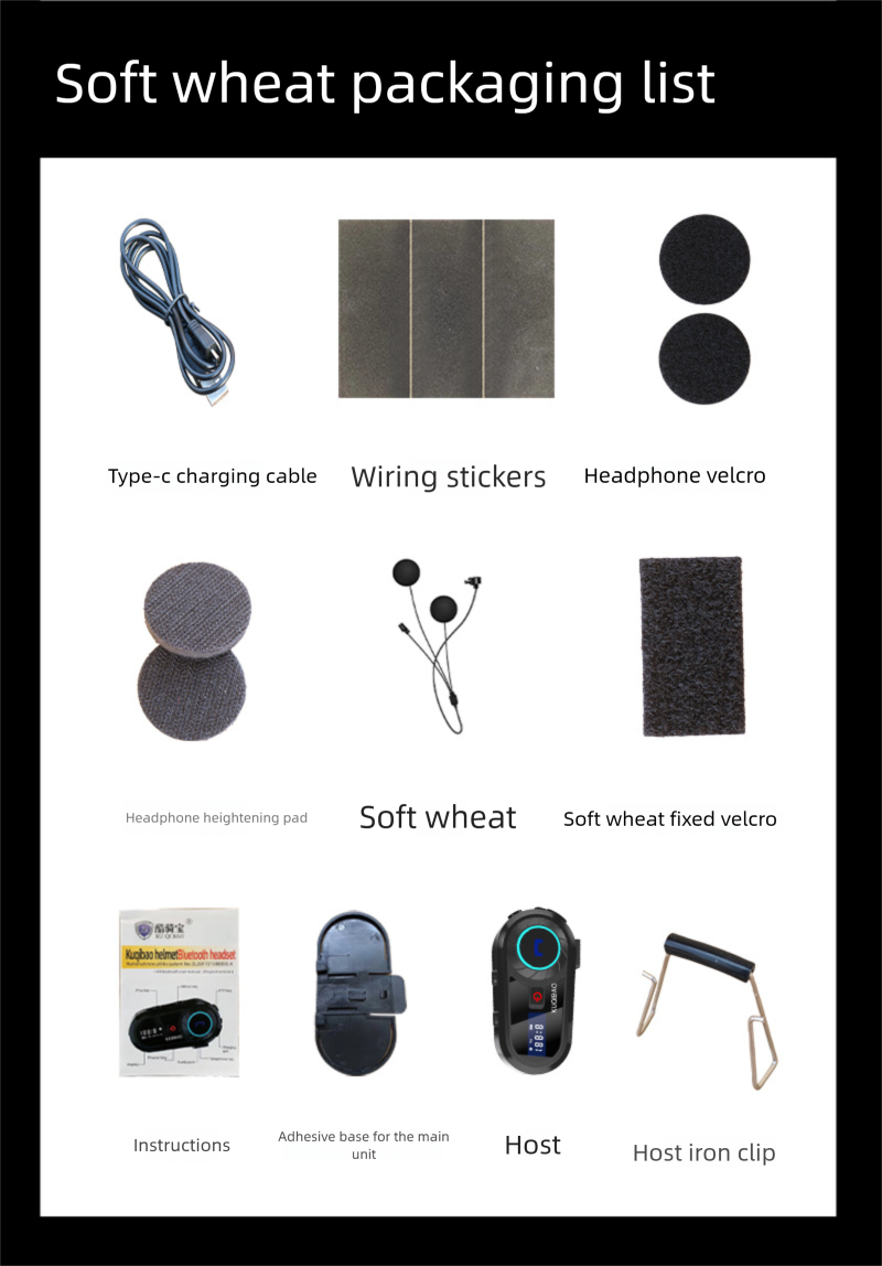Cool Riding Treasure Bluetooth Headset Motorcycle With Screen Full And Half Helmet Long Battery Life Rider Waterproof_autovado.com