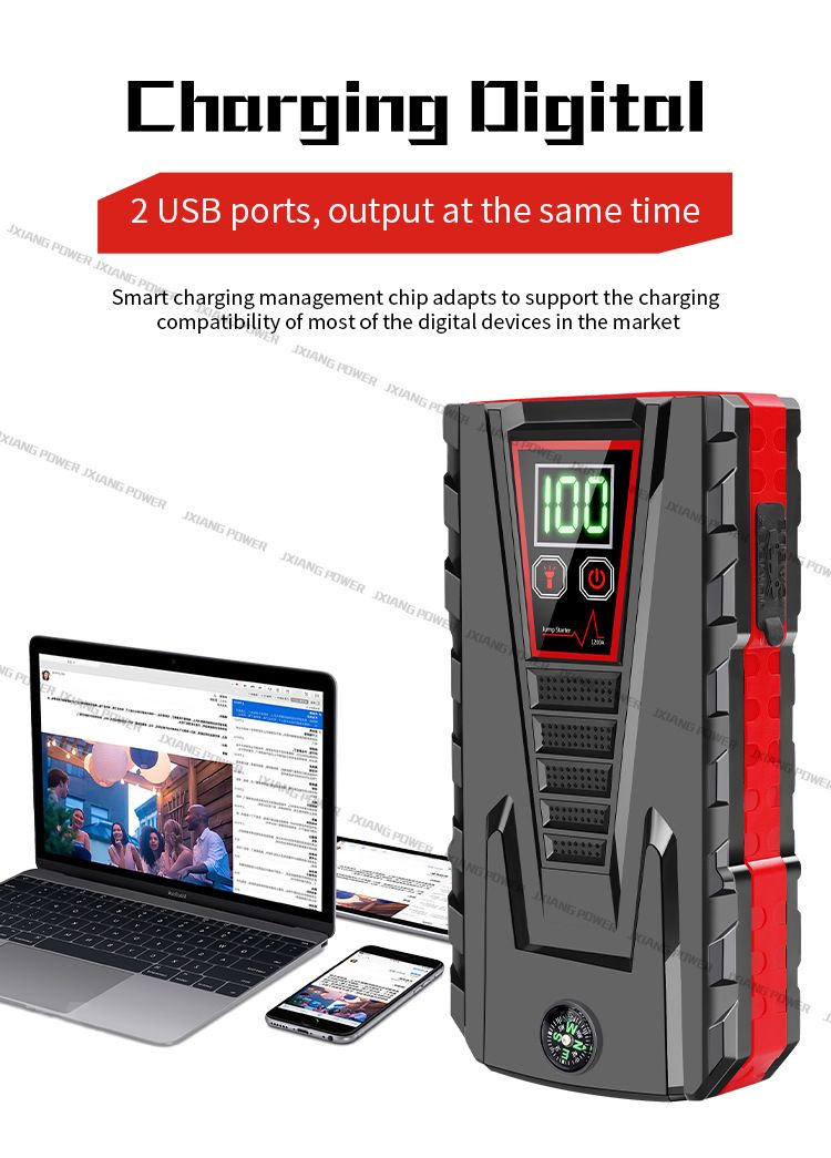 Car Large Capacity Battery Jump Starter Truck Ignition Shockproof Emergency Power Bank_autovado.com