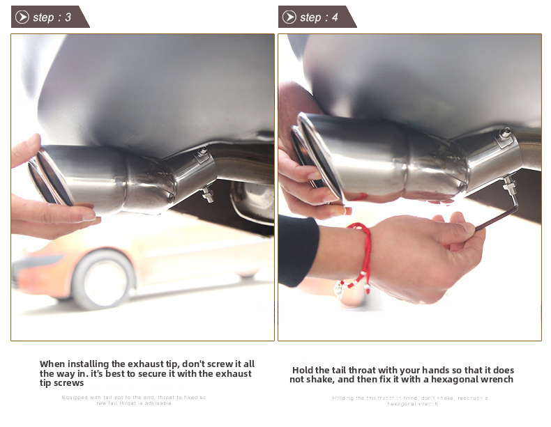 Cross-Border 76 Inclined Row Curved Double Outlet 63 Straight Plated Tail Pipe Thickened Stainless Steel Muffler Car_autovado.com
