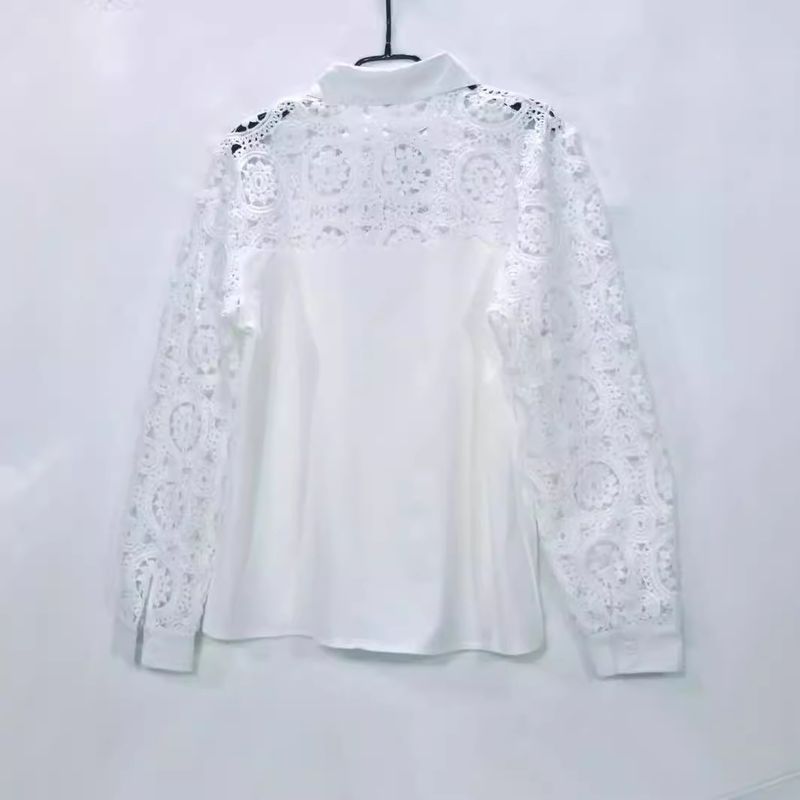 Women's Clothing new hollow V-neck design niche chic ladies shirt_autovado.com