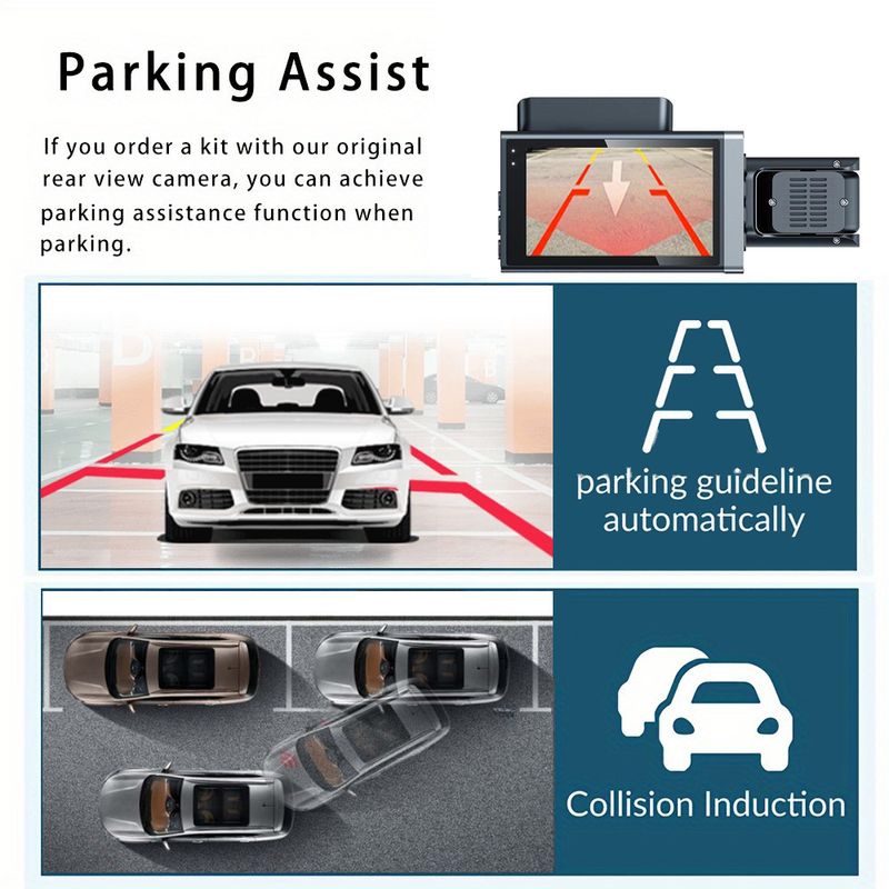 High-definition 1080P three-recording driving recorder multi-lens panoramic parking app interconnected monitoring vehicle camera_autovado.com