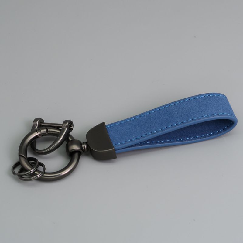 Microfiber Flip Fur Keychain Leather Car Key Chain_autovado.com