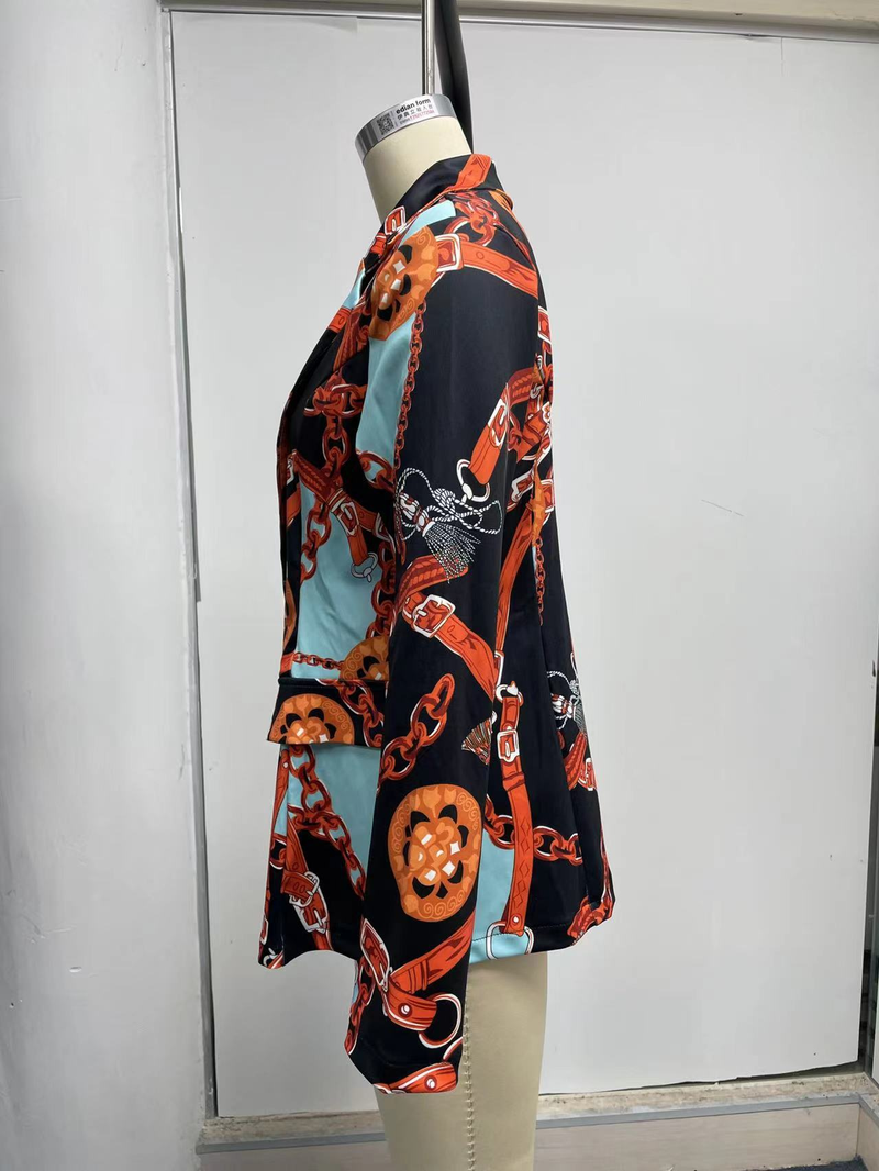 Women's autumn and winter new long-sleeved fashion sexy printed small suit jacket_autovado.com