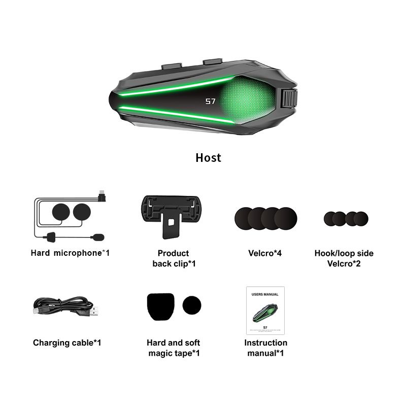 S7 External Helmet Bluetooth High Sound Quality Waterproof Anti-Freeze Noise Reduction Team Riding Intercom Headset_autovado.com