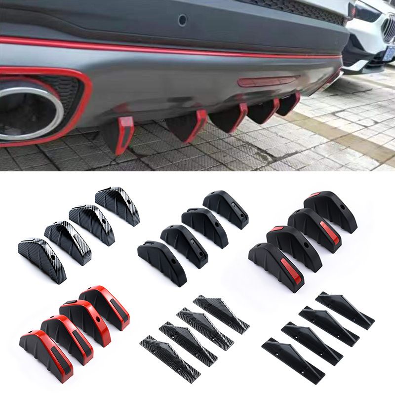 Universal Car Triangle Carbon Fiber Pattern Chassis Lip Small Surround Rear Spoiler Decorative Piece_autovado.com
