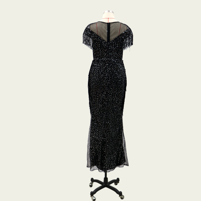 Women's Clothing new women's dress raglan sleeve sequin dress long dress_autovado.com