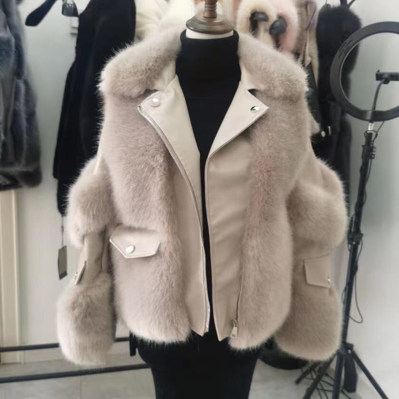 Women's Clothing Haining fur coat for women fine fox fur fur one-piece young lady style fur coat_autovado.com