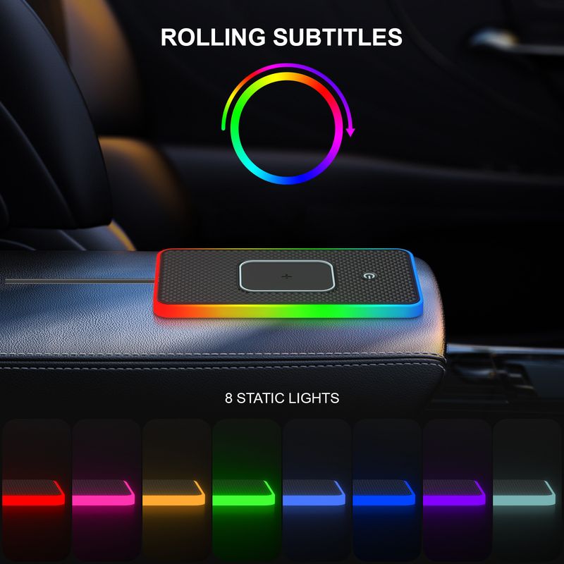 D15Key Switchable RGB Ambient Light Car Phone Wireless Charger Compatible With Mercedes-Benz BMW Universal_autovado.com