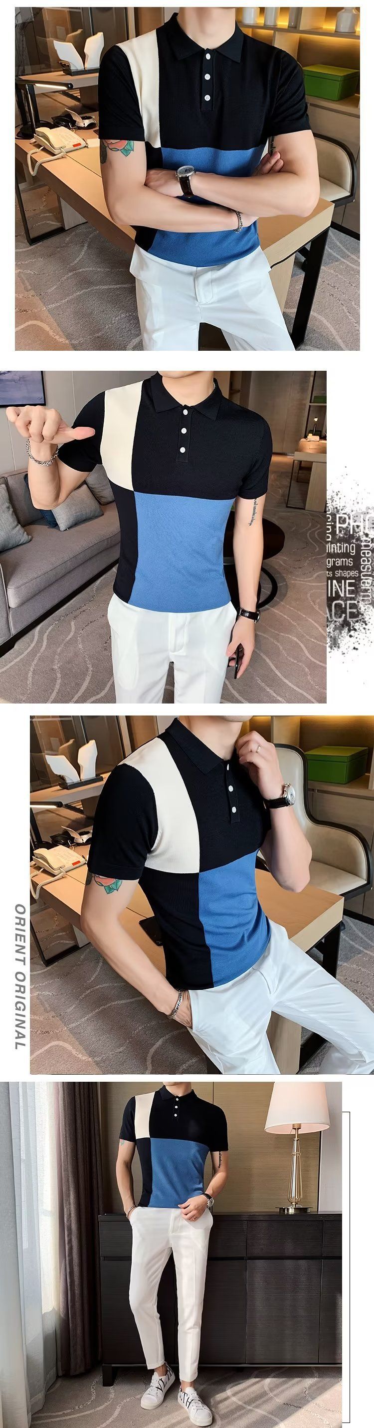 Men's Clothing young men's short sleeved Polo shirt new summer style all match casual ice silk sweater_autovado.com