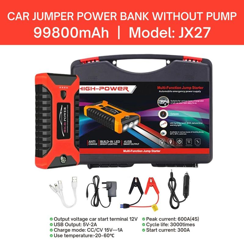 7 Starter Automobile Emergency Mobile Power Bank Car Jump Start Multifunction 99800mAh Without Pump_autovado.com
