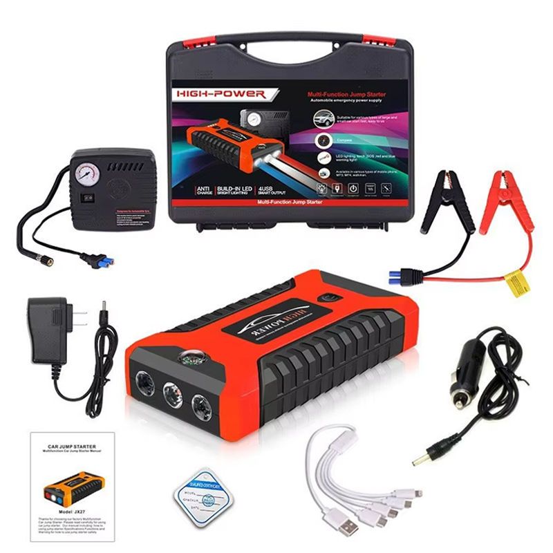 99800mAh 12V Air Pump Portable Emergency Multi-function Rechargeable Battery Jump Starter Power Bank Car Jumper With LED_autovado.com
