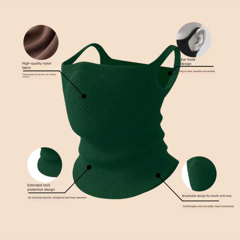 Winter Mountaineering Cold-Proof For Women, Electric Bike Riding Warm Neck Gaiter, Nylon Seamless Ear-Hanging Face_autovado.com