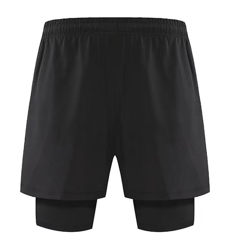 Men's Clothing Two-Piece Sports Shorts Training Pants Fitness Running Marathon Shorts Foot Blue Shorts_autovado.com