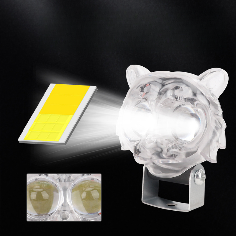 Motorcycle LED Rainbow Owl Tiger Style Spotlight Electric Vehicle Modified Front Headlight_autovado.com