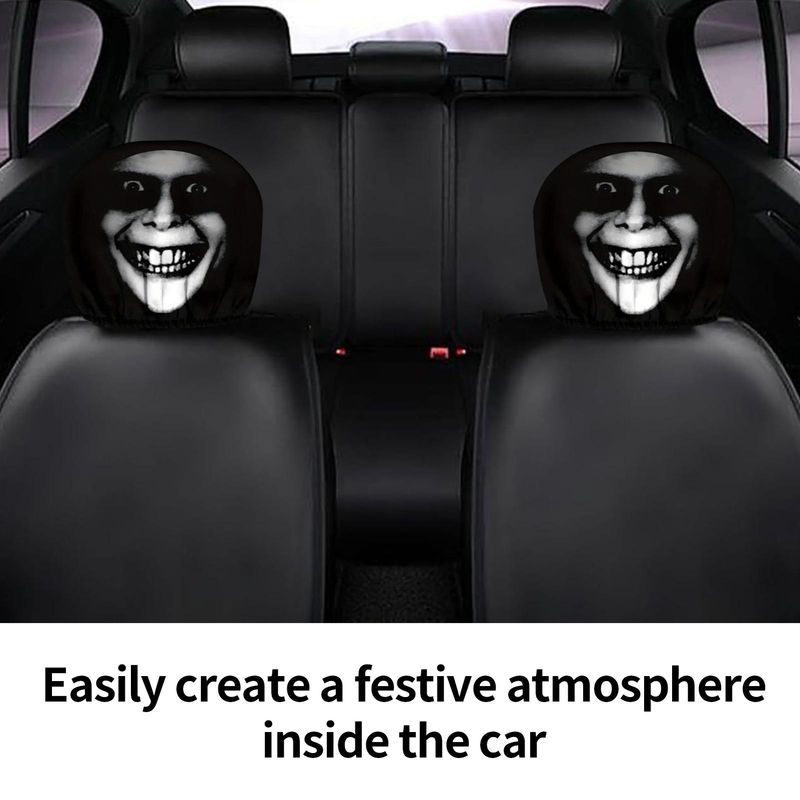 Car Head Rest Covers Set Halloween Funny Auto Headrest Protector Soft Vehicle Accessories For Women Men Daily Taxi_autovado.com