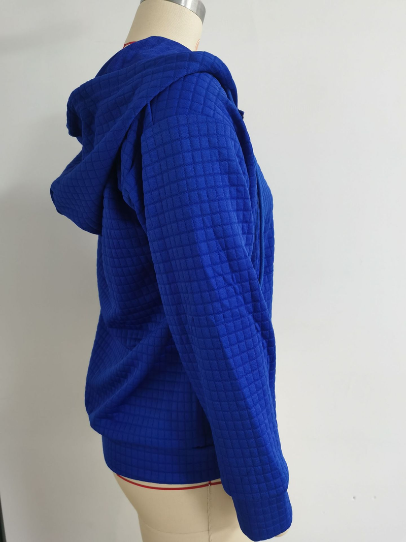 Women's Clothing zipper hooded cardigan long sleeved sweater jacket_autovado.com