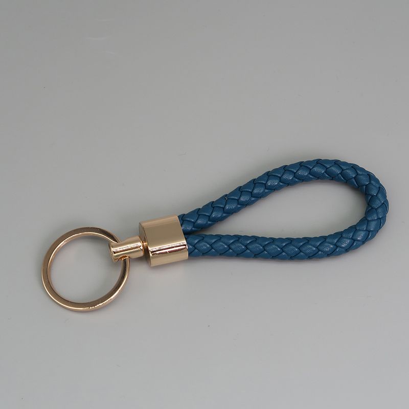 Braided Leather Cord Key Chain Zinc Alloy Button-end Key Ring Ring Car Key Hanging Accessory_autovado.com