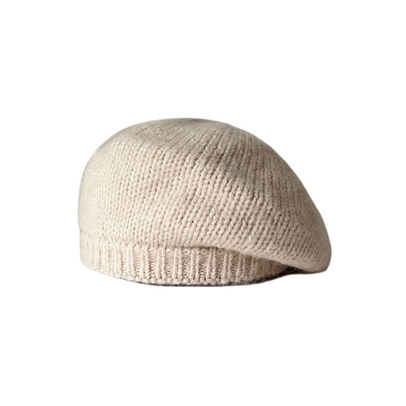 Hot Sale Solid Color Women Hat Vintage Woolen Knitted Warm Beret Girl Ladies Autumn Winter Artist Painter Cap_autovado.com
