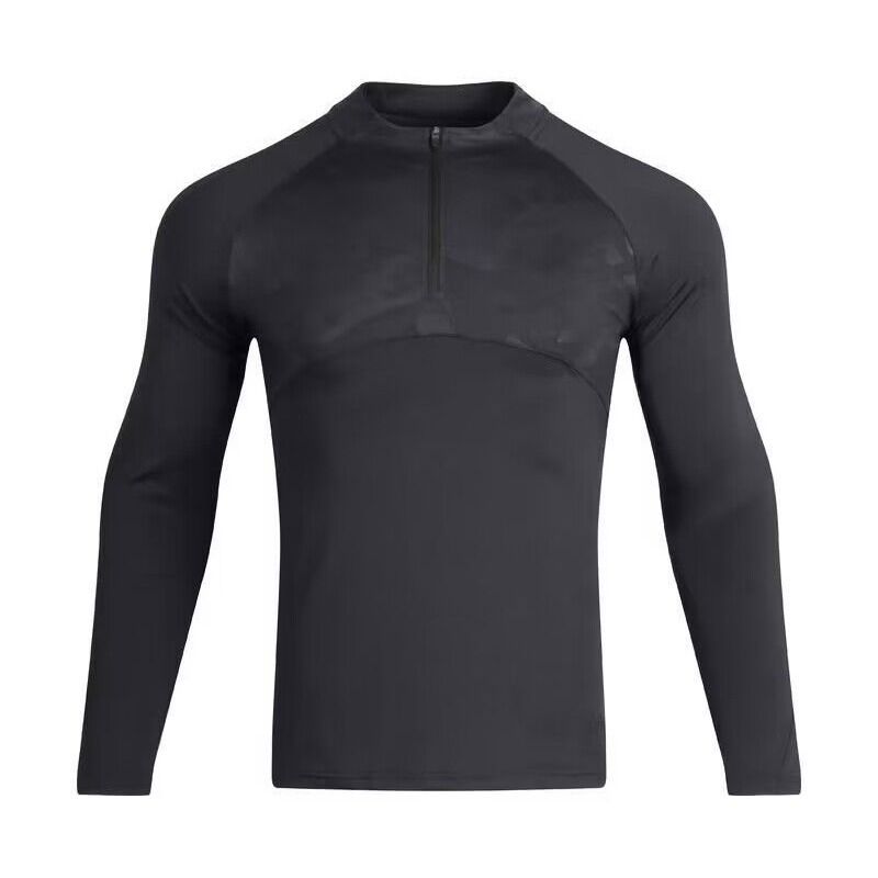 Men's Clothing Long-Sleeved T-Shirt Men's Sports Outdoor Tops Quick-Drying Breathable Running Fitness Training Suit Half-Zip Stand Collar_autovado.com