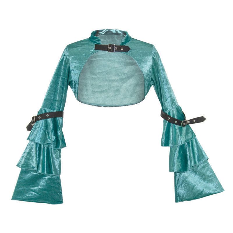 Women's Clothing Short slim dress coat Women's long sleeved small cape waistcoat Spring and autumn casual velvet small outerwear top_autovado.com