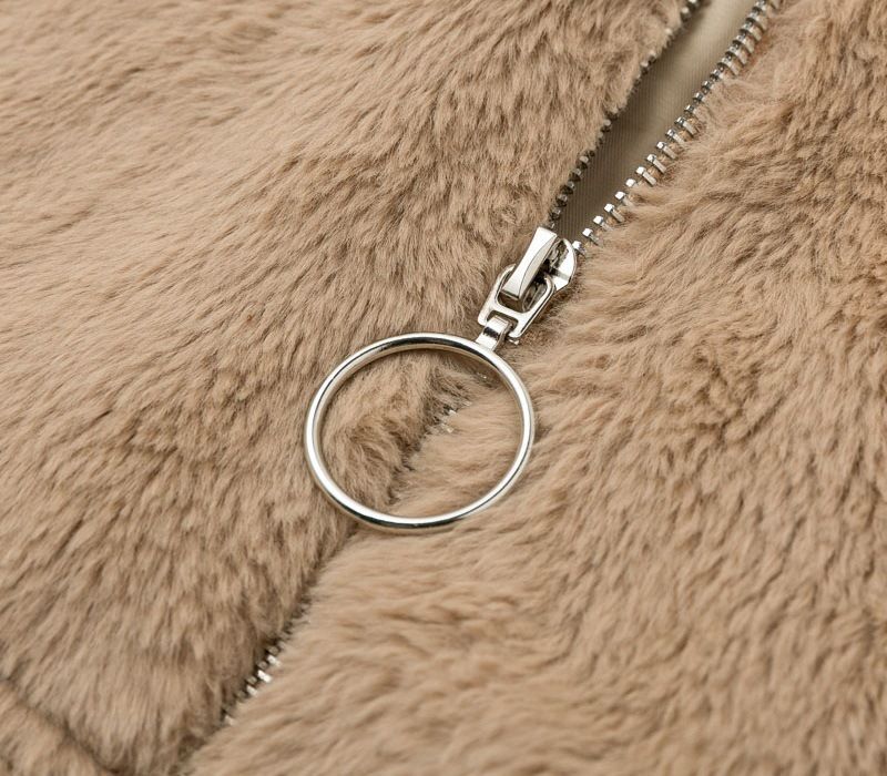 Women's Clothing autumn and winter rabbit fur zipper cardigan plush warm jacket_autovado.com
