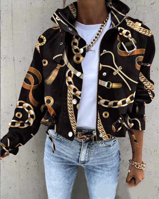 Women's Clothing autumn and winter new motorcycle jacket coat short tops _autovado.com
