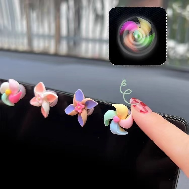 Car mounted new windmill rotating gyroscope creative decoration small ornaments, center console car interior_autovado.com