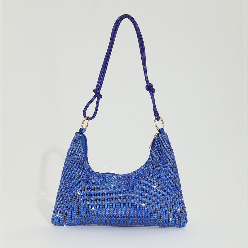 rhinestone knotted armpit bag diamond-studded trendy niche shoulder evening bag_autovado.com