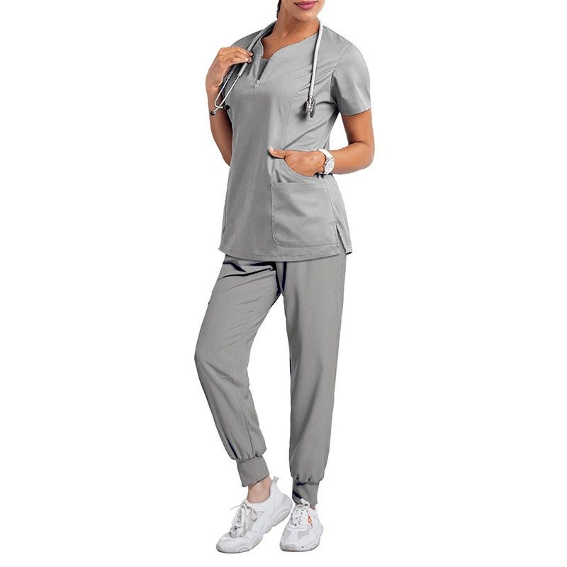 Women's ready-to-use oral dentist surgical gown split toiletry suit elastic quick-drying hospital nurse uniform_autovado.com