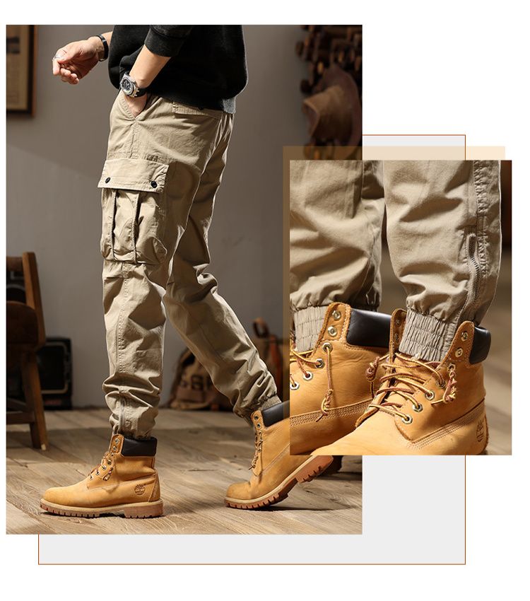 Japanese retro design overalls trousers casual trousers men's 2024 new versatile simple high street fashion loose_autovado.com