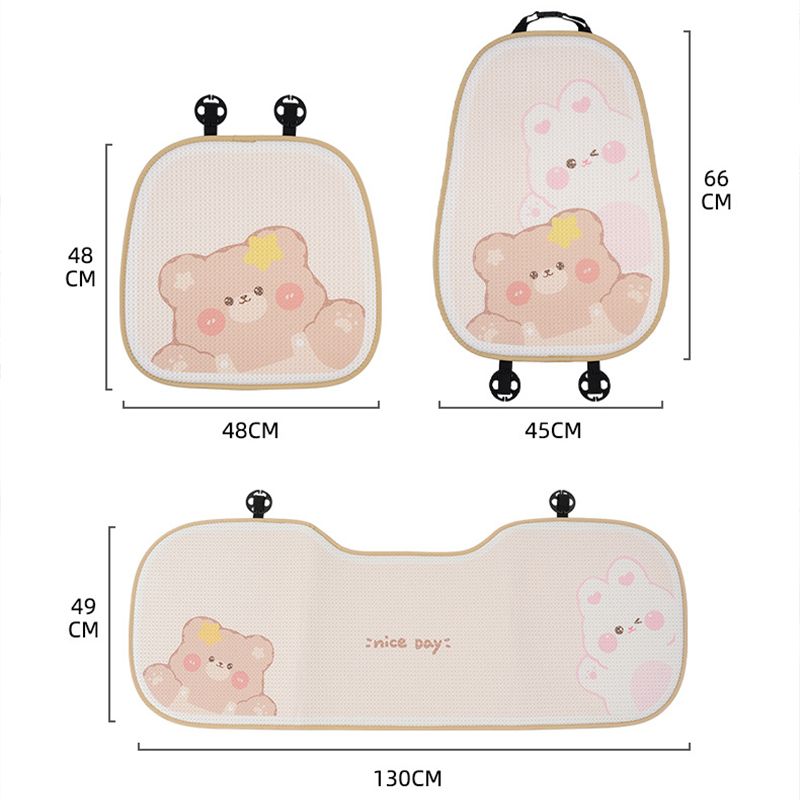Cute Cartoon Women's Seat Cover Universal Anto Interior Accessories Fashion Anti Slip Breathable Girl Car Cushion Covers_autovado.com