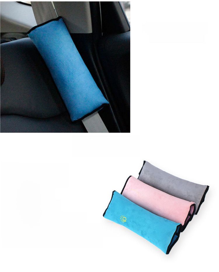 Car seat belt cover with cartoon cute insurance shoulder cover lengthened and thickened plush anti-strangle sleeping pillow_autovado.com