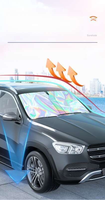 New Front Windshield Sunscreen, Heat Insulation, Foldable Sunshade, Summer Car Laser Sunshade_autovado.com