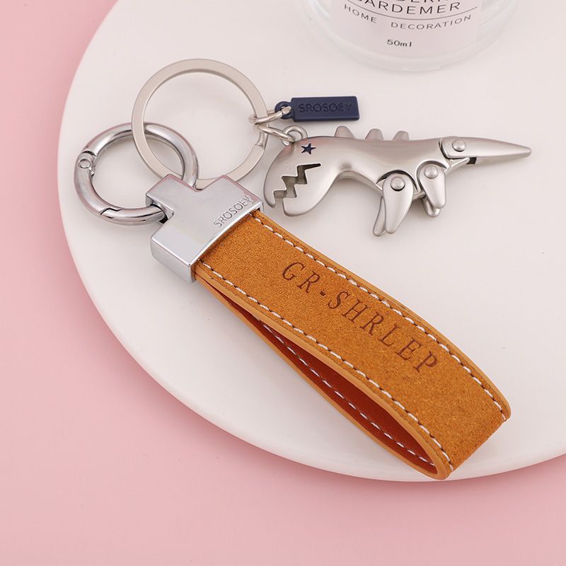 Suede Keychain Internet Celebrity Little Dinosaur Pendant Cute Cartoon Car Key Chain Pendant Creative Gift For Women_autovado.com