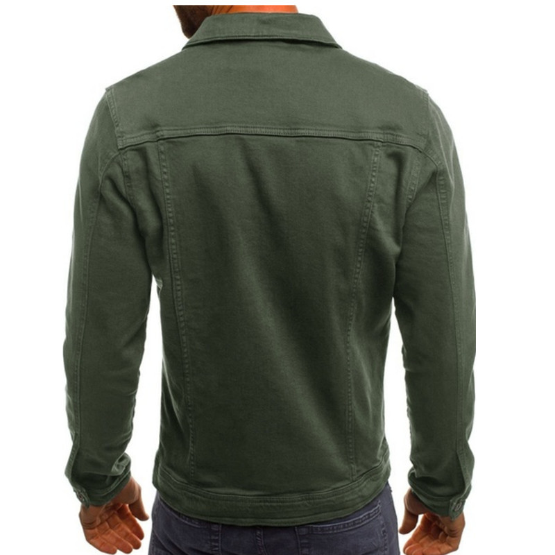 Men's Casual Solid Color Jacket Cardigan Button Cargo Jacket_autovado.com