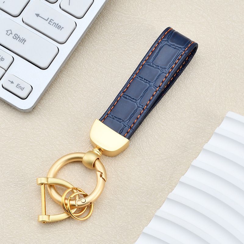Fashion High End Car Anti Lost Key Ring Simple Leather Key Chain Pendant Creative Couple Business Key Chain_autovado.com