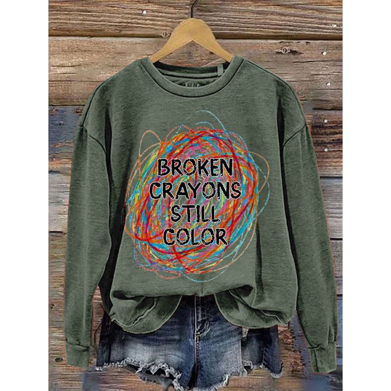 Women's Clothing round neck printed sweatshirts spring and autumn hot selling casual all match long sleeved men's and women's tops_autovado.com