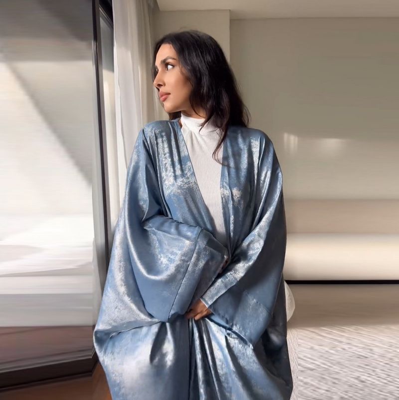 Women's Clothing Arab Dubai modern Muslim fashion gold stamped robe abaya outerwear cardigan robe_autovado.com