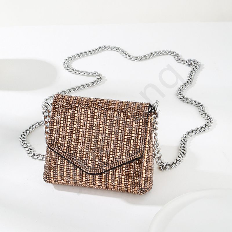 rhinestone glass small square bag mouth red envelope coin purse BlingBling multi-color women's crossbody bag_autovado.com