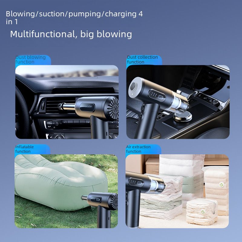 New dust blower blowing and suction integrated handheld high power 50000RPM portable vacuum cleaner for car with digital display_autovado.com