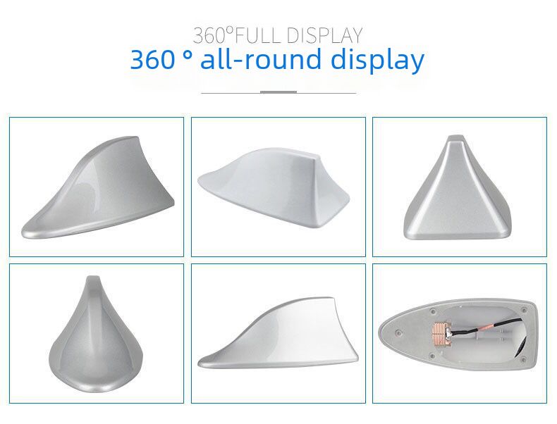 Car decoration shark-fin antenna with signal radio roof pasted tail fin modification free of drilling_autovado.com