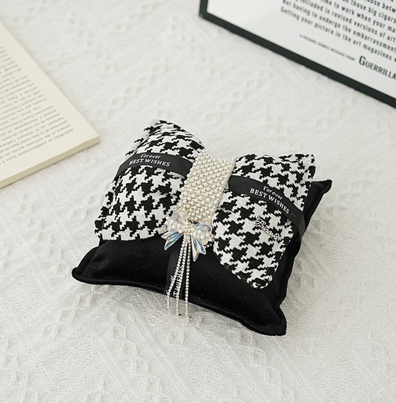 Thousand Bird Grid Double Layer Butterfly Knot Pearl Car Ornament Removing Odor Activated Charcoal Bag Instrument Panel_autovado.com