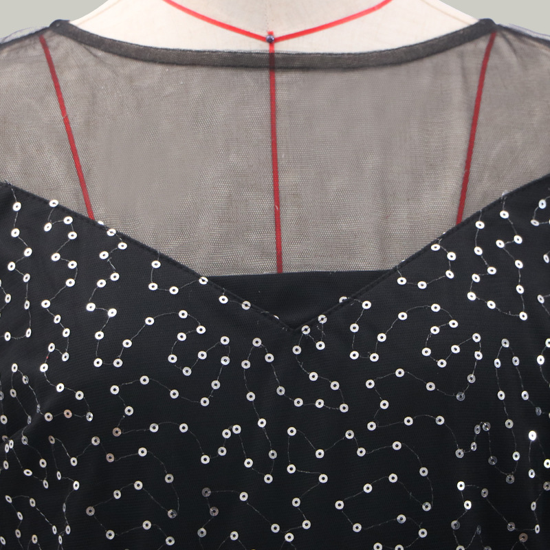 Women's Clothing new women's dress raglan sleeve sequin dress long dress_autovado.com