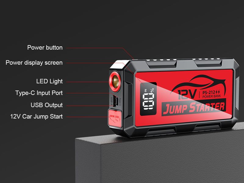 Hot-Selling Emergency Jump Starter Power Bank 12V 6000A Large Capacity Car Battery Ignition Tool_autovado.com