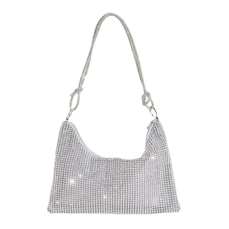 rhinestone knotted armpit bag diamond-studded trendy niche shoulder evening bag_autovado.com