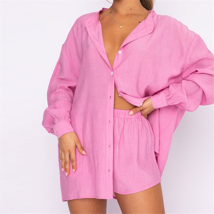 Women's Clothing sexy two-piece suit for women beach sunscreen shirt shorts suit_autovado.com